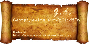 Georgijevits Aurélián névjegykártya